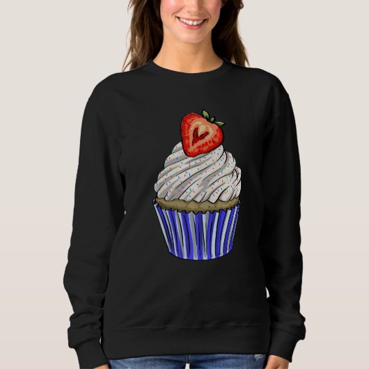 Strawberry Cup Cakes Plain  Women Baking Muffins L Trui (Voorkant)