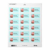 Strawberry Cupcake adreslabel Etiket (Full Sheet)