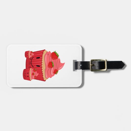 Strawberry Cupcake Family Bagagelabel (Voorkant horizontaal)