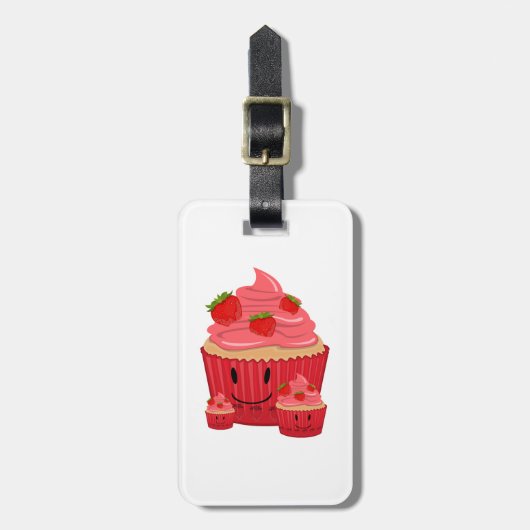Strawberry Cupcake Family Bagagelabel (Voorkant verticaal)