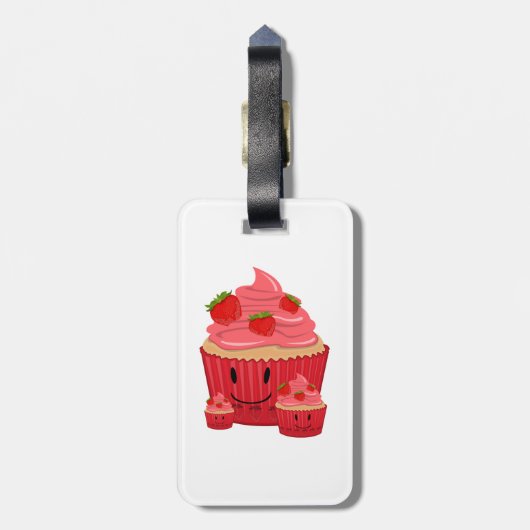 Strawberry Cupcake Family Bagagelabel (Achterkant verticaal)