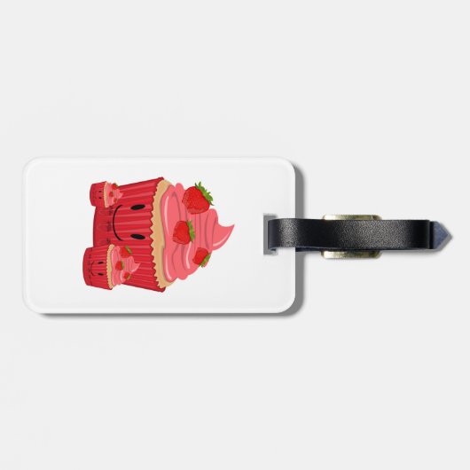 Strawberry Cupcake Family Bagagelabel (Achterkant horizontaal)