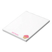 Strawberry Cupcake Faux Embroidery Print Grid Dot Notitieblok (Linkerzijde)
