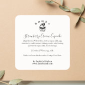 Strawberry Cupcake Ingredient Label Minimalist