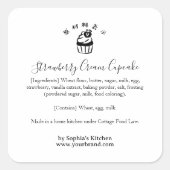 Strawberry Cupcake Ingredient Label Minimalist (Voorkant)
