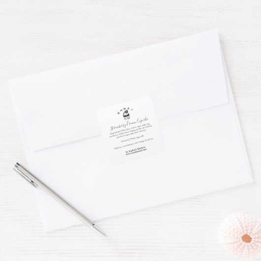 Strawberry Cupcake Ingredient Label Minimalist (Envelop)