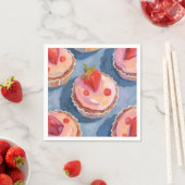 Strawberry Cupcakes | Fruit Watercolor Celebratory Servet (Insitu)