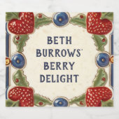 Strawberry Custom House Name Bord Plaqueteken Likeurfles Etiket (Enkel label)