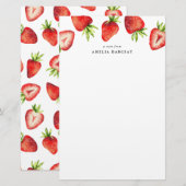Strawberry Custom Stationery Briefpapier (Voorkant / Achterkant)