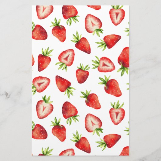 Strawberry Custom Stationery Briefpapier (Achterkant)