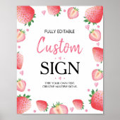 Strawberry Custom Table Sign Berry Sweet Poster (Voorkant)