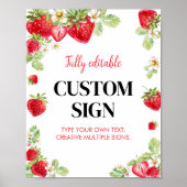 Strawberry Custom Table Sign Berry Sweet Poster (Voorkant)