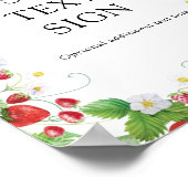Strawberry Custom Text Vrijgezellenfeest Poster (Hoek)