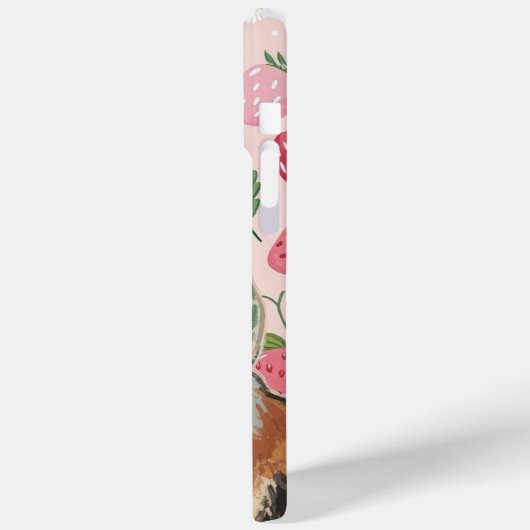 Strawberry Cute Cat Phone Case Kawaii Kitten (Achterkant / Links)