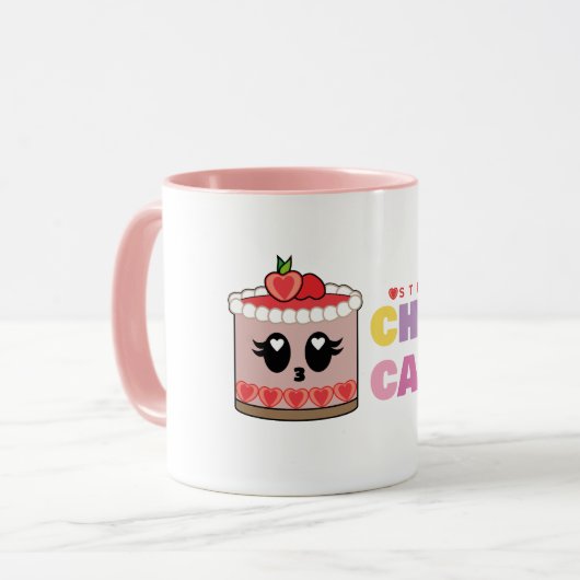 Strawberry cute cheesecake cup mok (Voorkant links)