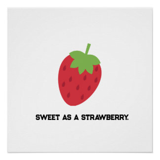 Strawberry Cute Fruit-Themed Perfect Poster