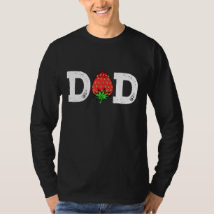 Strawberry Dad Fruit Lover Fruitarian Vaderdag T-shirt