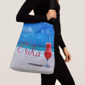 Strawberry Daiquiri Caribbean Beach Personalized Crossbody Tas (Dichtbij)
