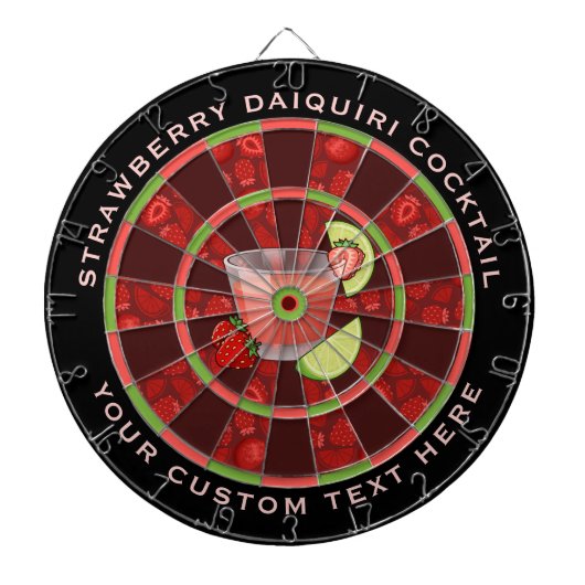Strawberry Daiquiri Cocktail Dart Board Dartbord (Voorkant)