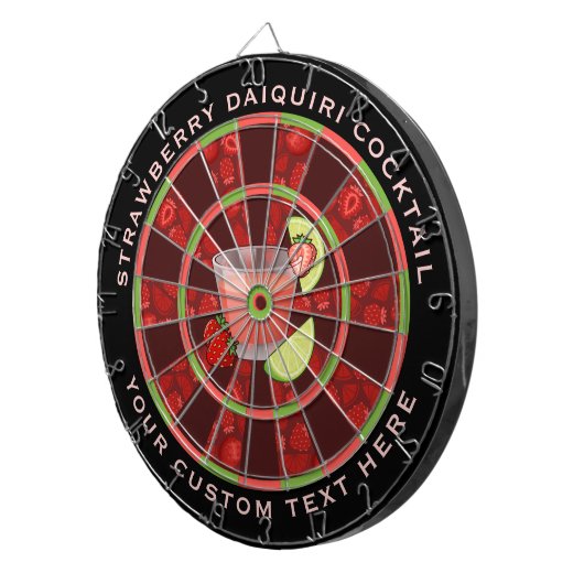 Strawberry Daiquiri Cocktail Dart Board Dartbord (Voorkant Rechts)