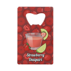 Strawberry Daiquiri Credit Kaart Bottle Opener Creditkaart Flessenopener