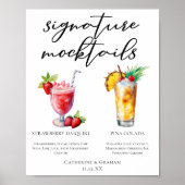 Strawberry Daiquiri Piña Colada Mocktails Menu Poster (Voorkant)