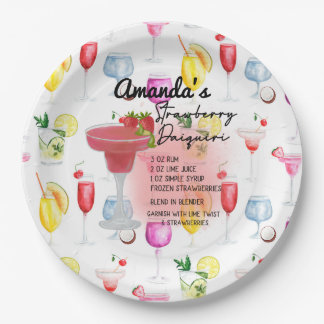 Strawberry Daiquiri Recipe Personalized Papieren Bordje