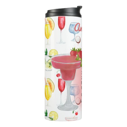 Strawberry Daiquiri Recipe Personalized Thermosbeker (Gedraaid links)