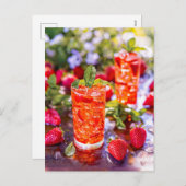 Strawberry Daiquiri – Summer Dream Feestdagenkaart (Voorkant / Achterkant)