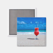 Strawberry Daiquiri Tropical Punch Caribbean Beach Magneet (Voorkant / Achterkant)