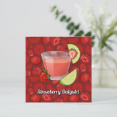 Strawberry Daiquiri Uitnodiging (Staand voorkant)