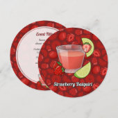 Strawberry Daiquiri Uitnodiging (Voorkant / Achterkant)