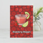 Strawberry Daiquiri Uitnodiging (Staand voorkant)