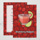 Strawberry Daiquiri Uitnodiging (Voorkant / Achterkant)