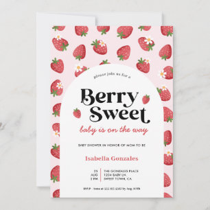Strawberry Daisies Pink Berry Sweet Shower Kaart