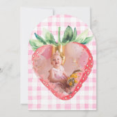 Strawberry Daisy Berry eerste foto boog verjaardag Kaart (Achterkant)