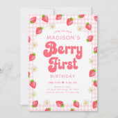 Strawberry Daisy Berry eerste verjaardag Kaart (Voorkant)