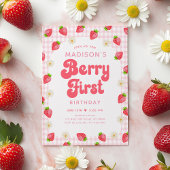 Strawberry Daisy Berry eerste verjaardag Kaart