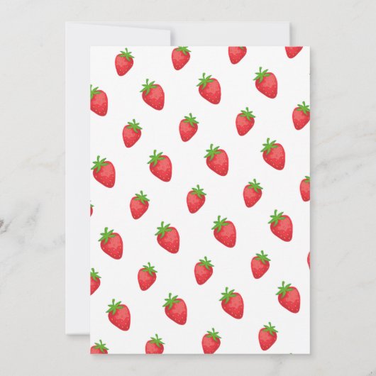 Strawberry & Daisy Berry Uitnodiging voor eerste v (Achterkant)