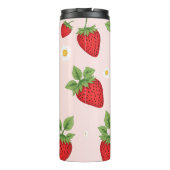 Strawberry & Daisy Pattern – Stainless Steel Trave Thermosbeker (Achterkant)