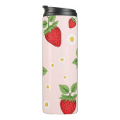 Strawberry & Daisy Pattern – Stainless Steel Trave Thermosbeker (Geroteerd rechts)