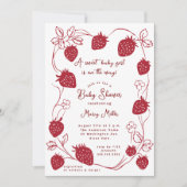 Strawberry Delight-Baby shower Kaart (Voorkant)