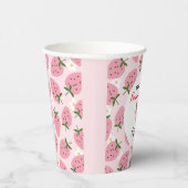 Strawberry Delight eerste verjaardag Papieren Bekers (Rechts)