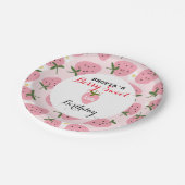 Strawberry Delight eerste verjaardag Papieren Bordje (Gekanteld)