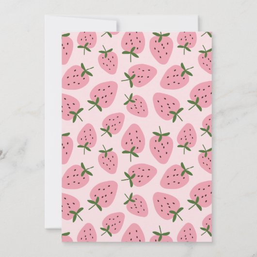 Strawberry Delight eerste verjaardag uitnodiging (Achterkant)