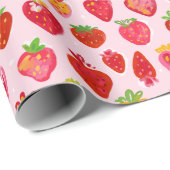 Strawberry Delight Pattern Cadeaupapier (Rol Hoek)