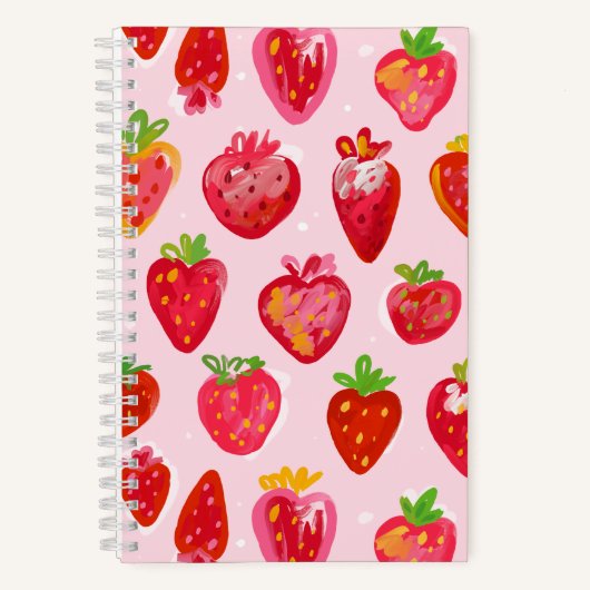 Strawberry Delight Pattern Notitieboek (Voorkant)