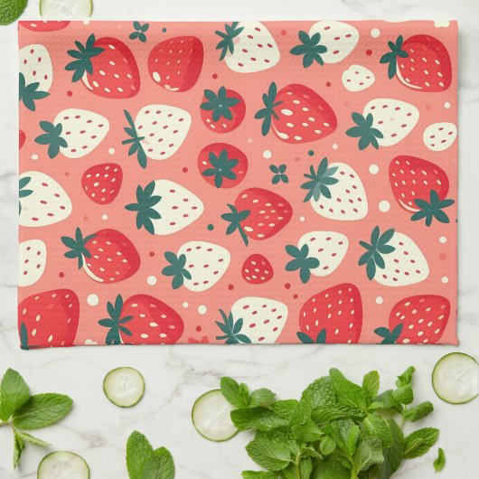 Strawberry Delight Pattern Theedoek (Gevouwen)