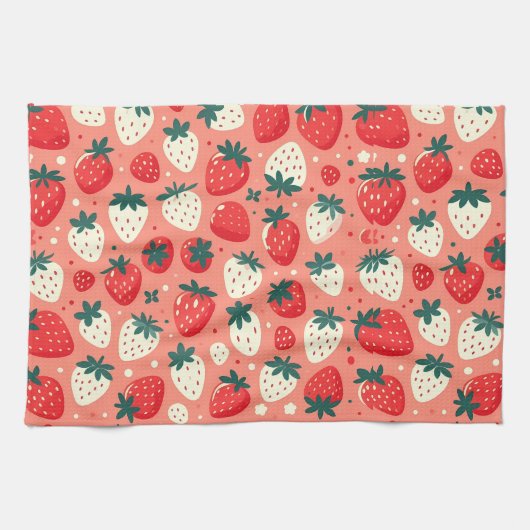 Strawberry Delight Pattern Theedoek (Horizontaal)