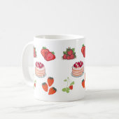 Strawberry Delights – Cute Illustration of Berries Koffiemok (Voorkant links)